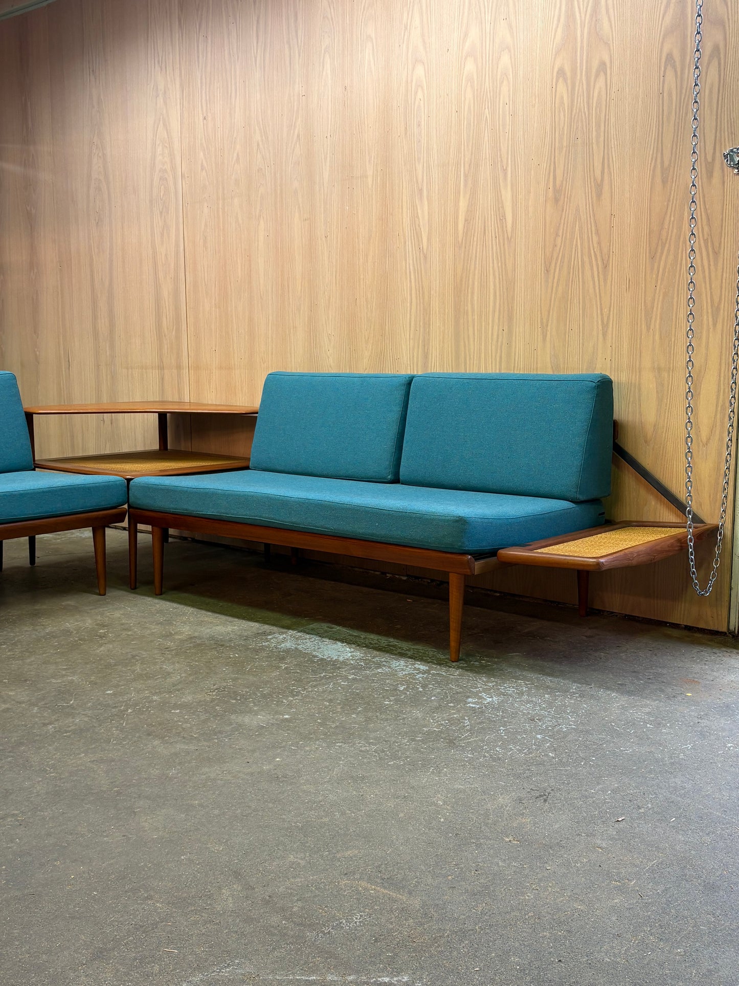 1960s Danish Teak Modular Sofa Group and Table by Peter Hvidt for France & Son
