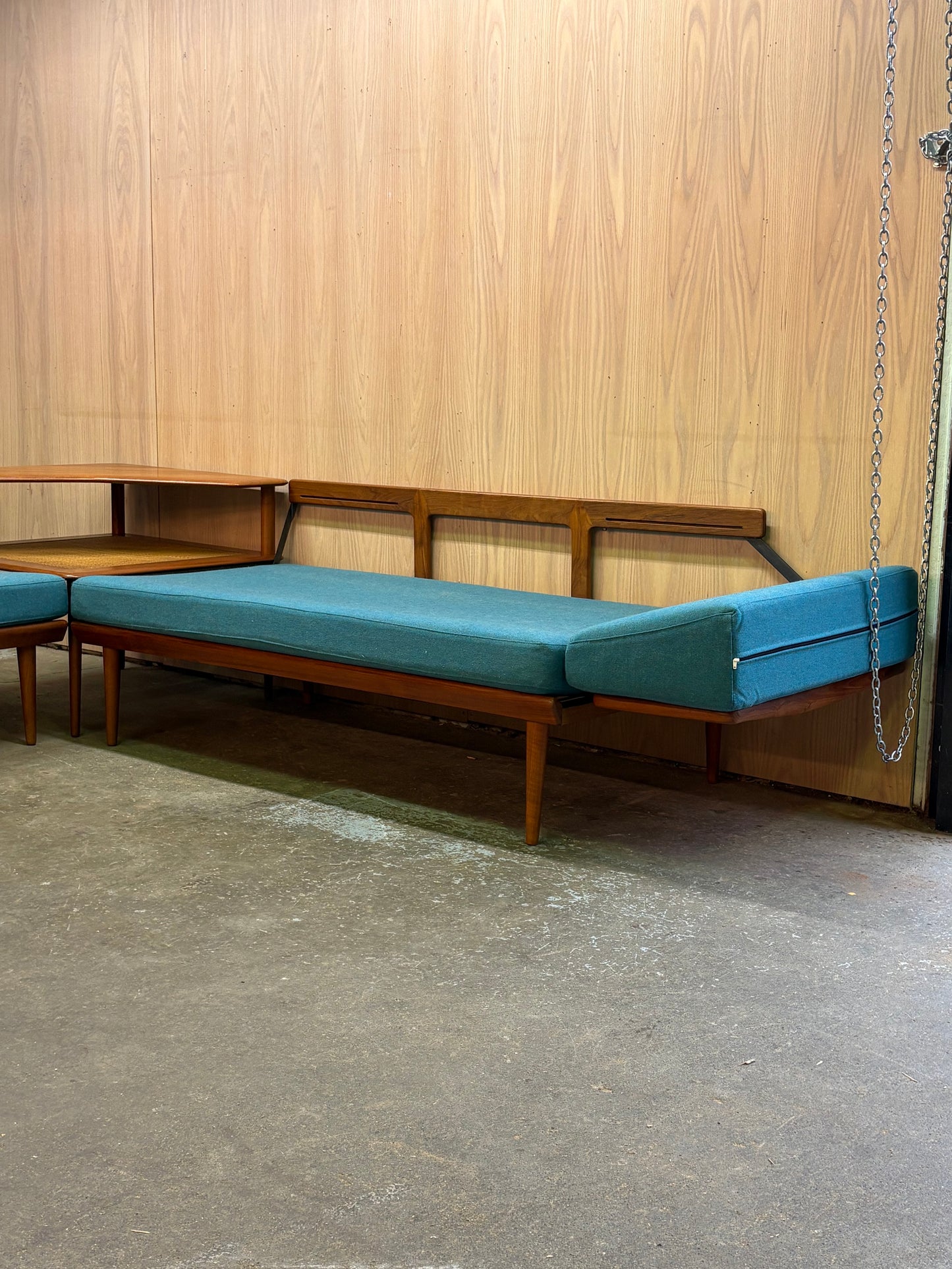 1960s Danish Teak Modular Sofa Group and Table by Peter Hvidt for France & Son
