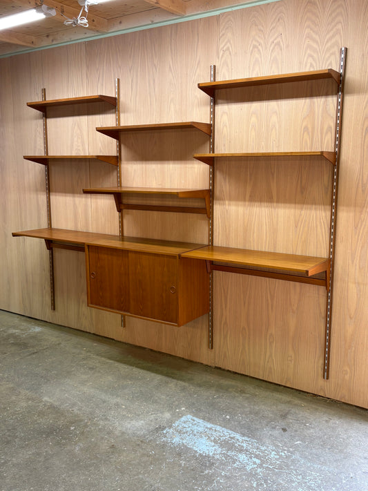 1960s Danish Teak Modular Wall System by Kai Kristiansen for FM Møbler