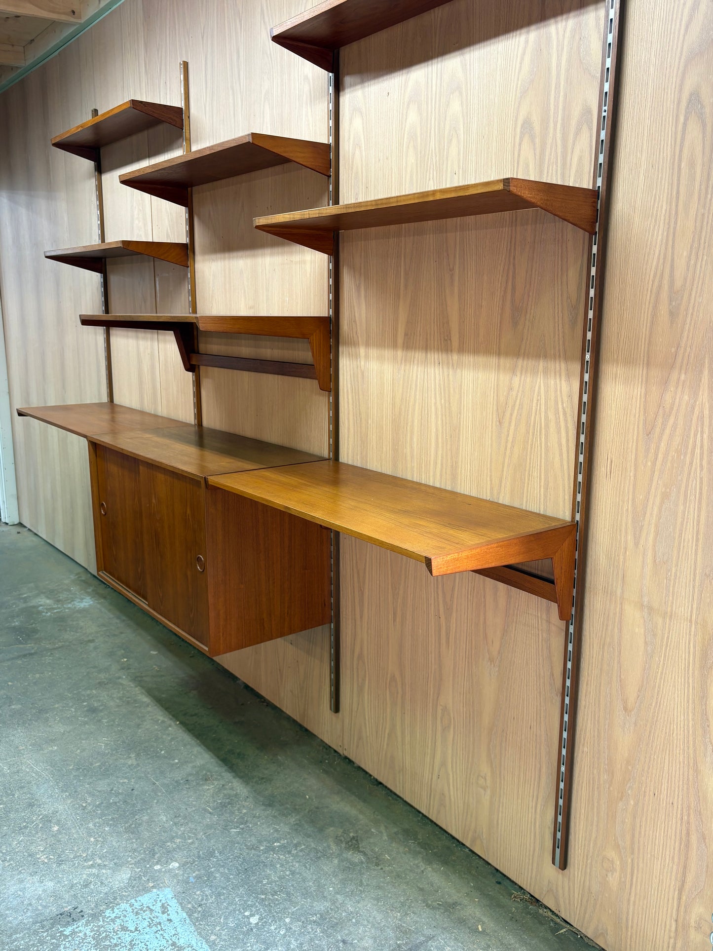 1960s Danish Teak Modular Wall System by Kai Kristiansen for FM Møbler