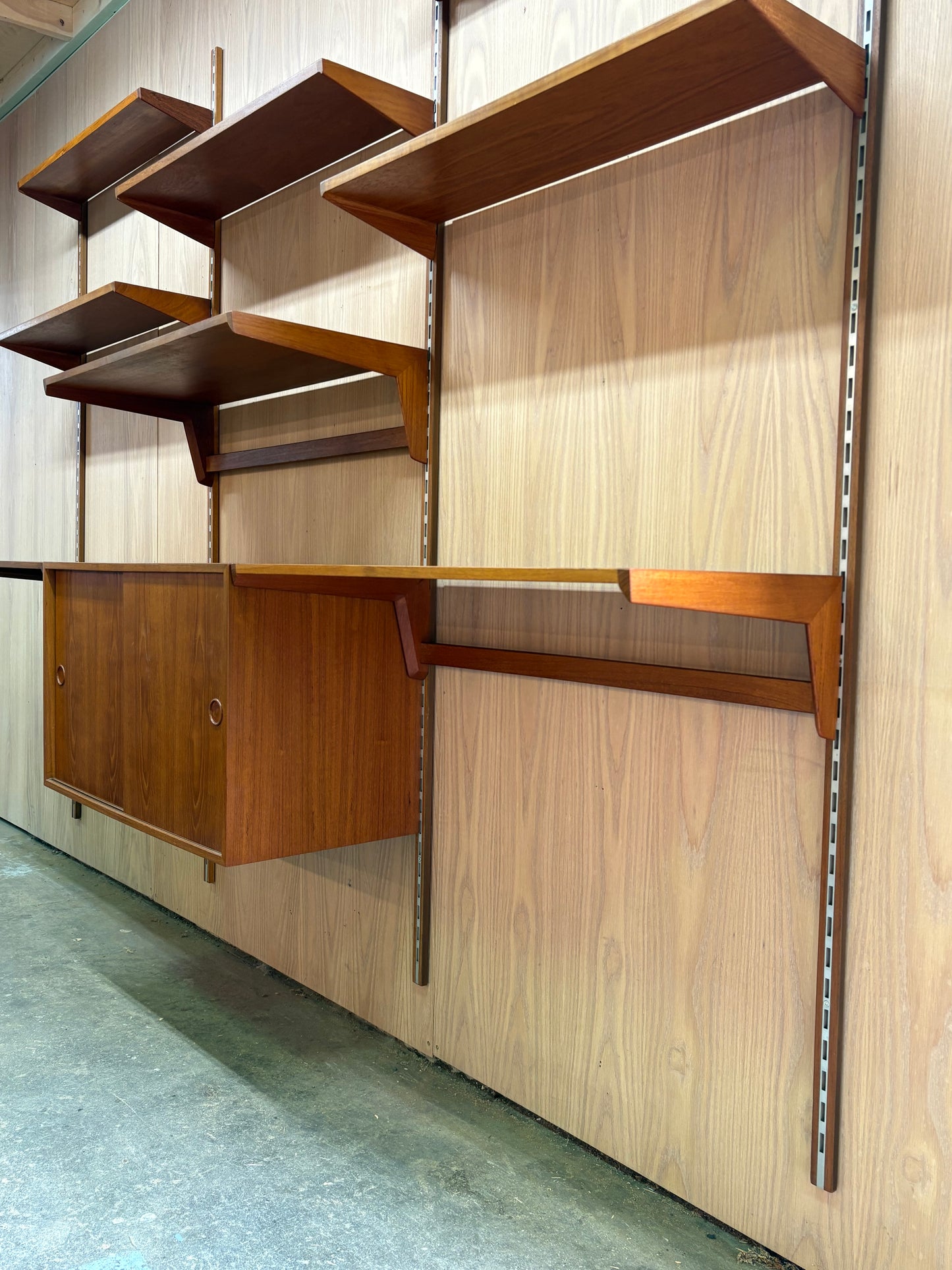 1960s Danish Teak Modular Wall System by Kai Kristiansen for FM Møbler