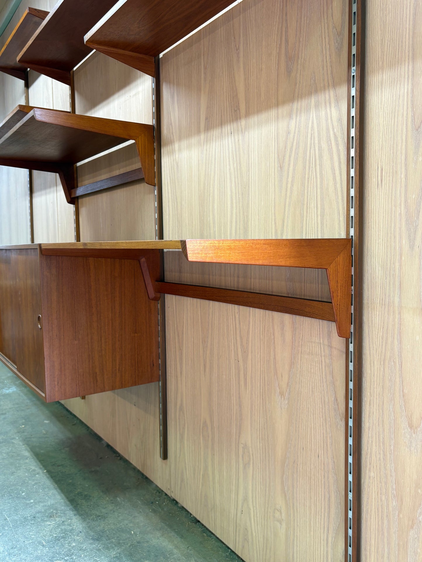 1960s Danish Teak Modular Wall System by Kai Kristiansen for FM Møbler