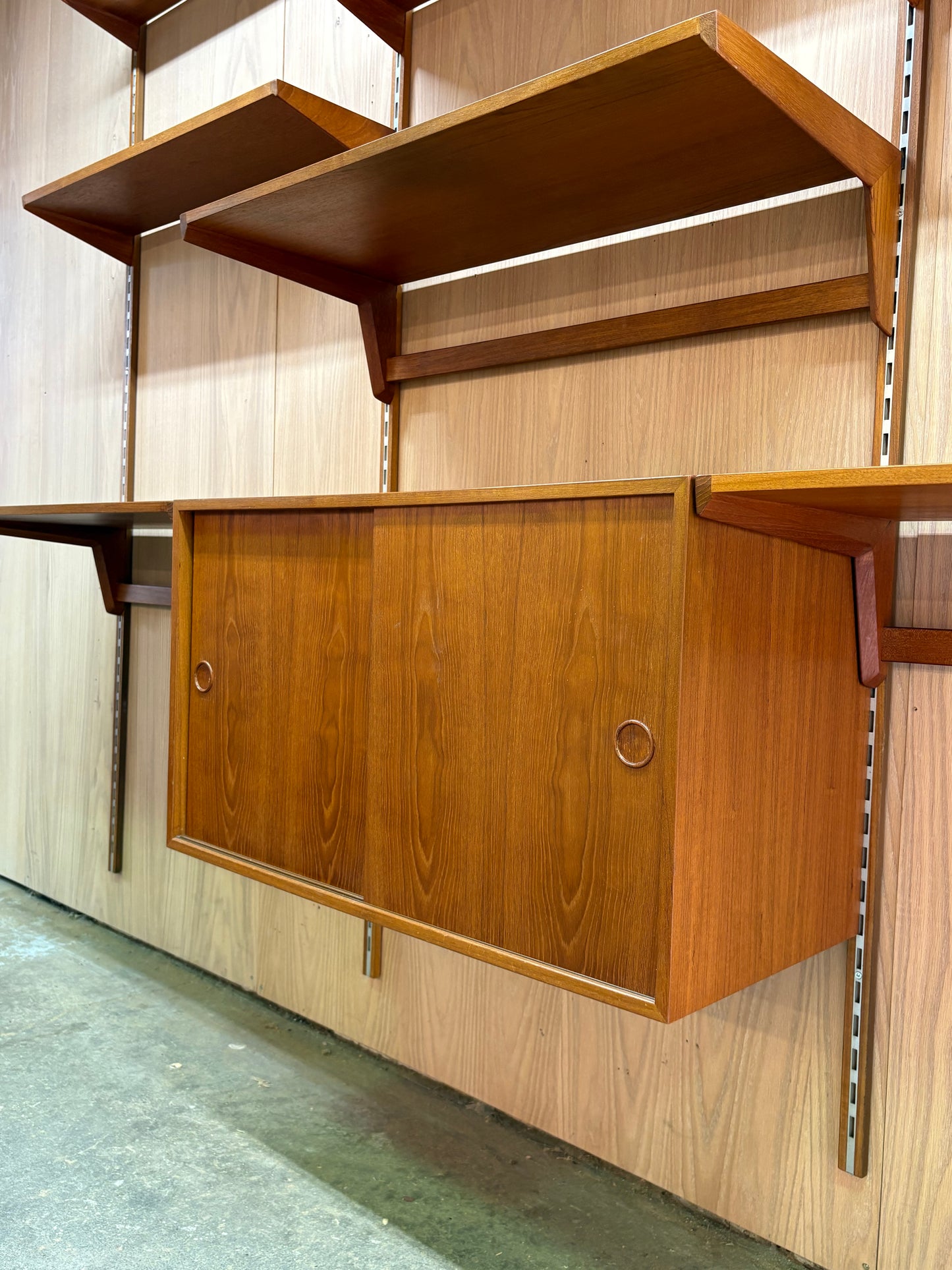 1960s Danish Teak Modular Wall System by Kai Kristiansen for FM Møbler