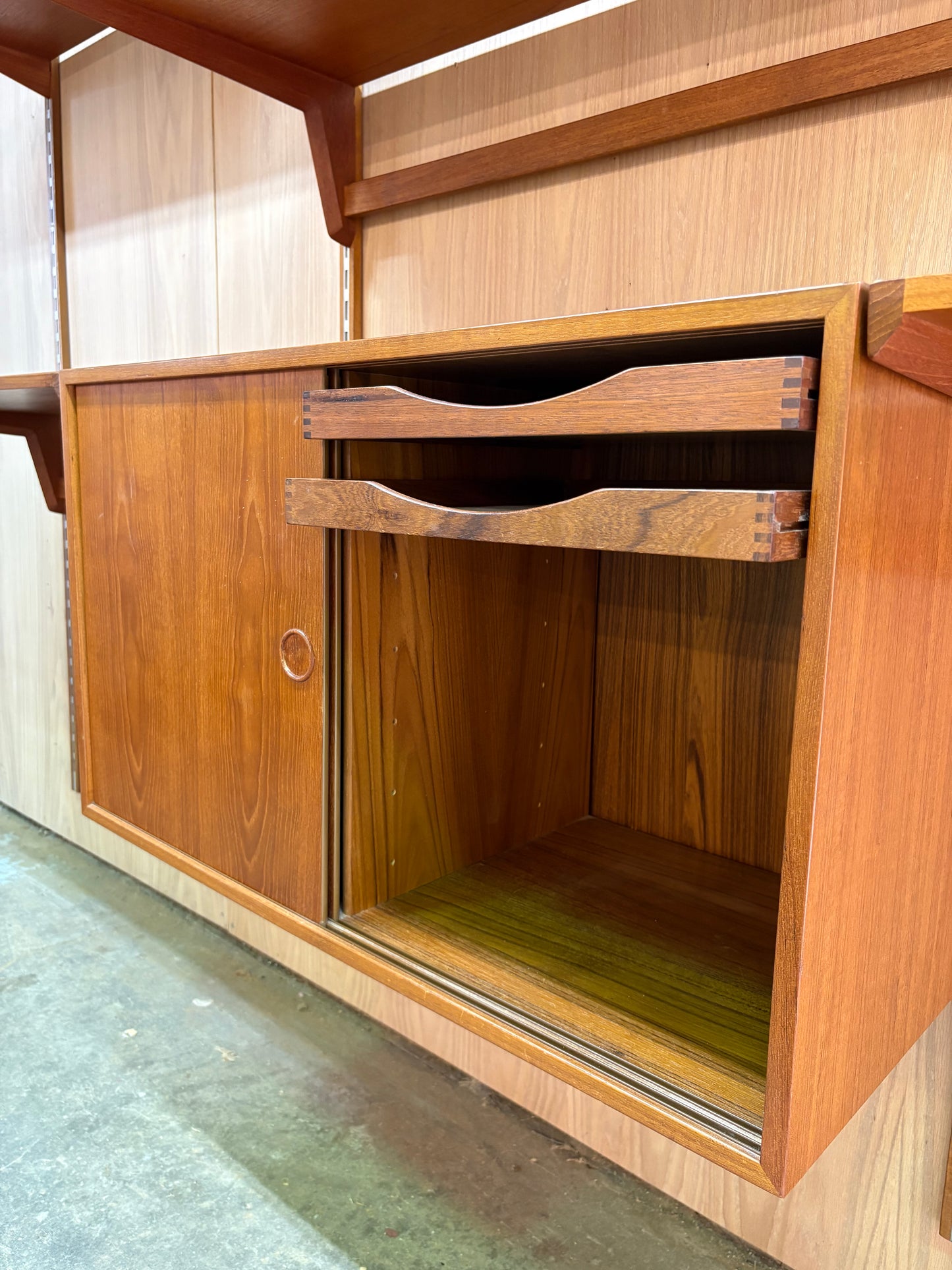 1960s Danish Teak Modular Wall System by Kai Kristiansen for FM Møbler