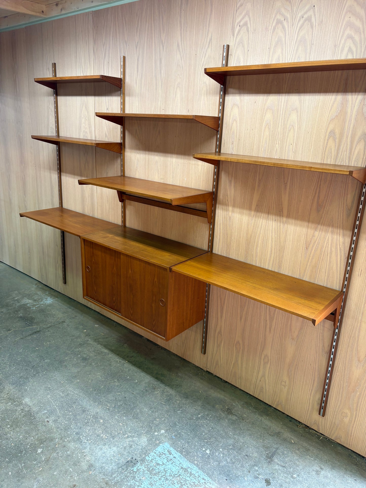 1960s Danish Teak Modular Wall System by Kai Kristiansen for FM Møbler