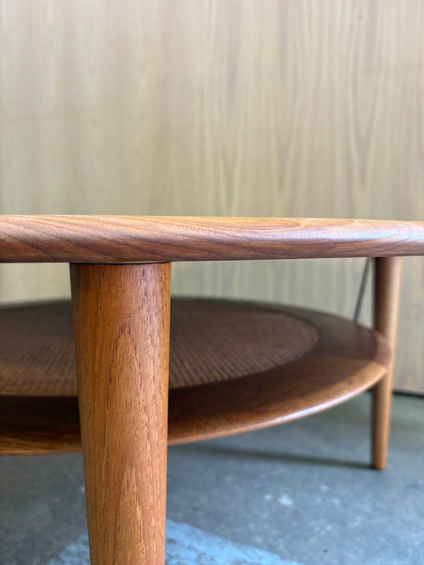 1960s Danish Teak & Rattan Coffee Table by Peter Hvidt for France & Son