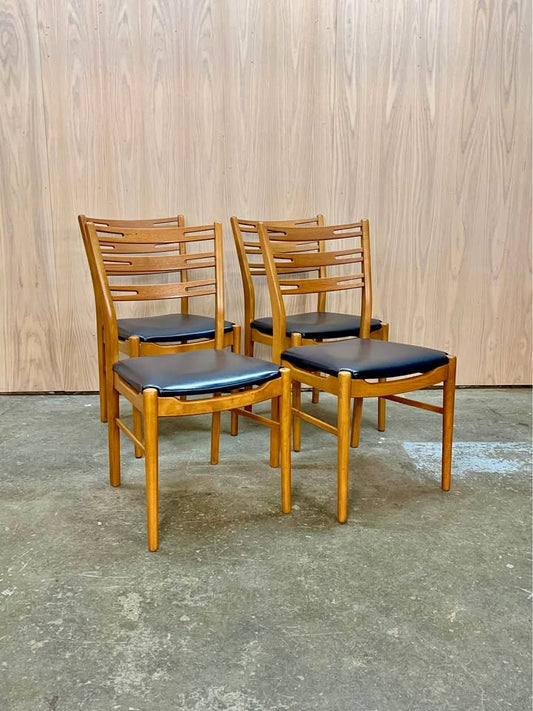 1960s Danish Teak and Beech Dining Chairs by Farstrup