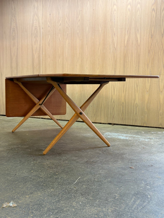 1960s Danish Teak and Oak AT-309 Dining Table by Hans Wegner for Andreas Tuck