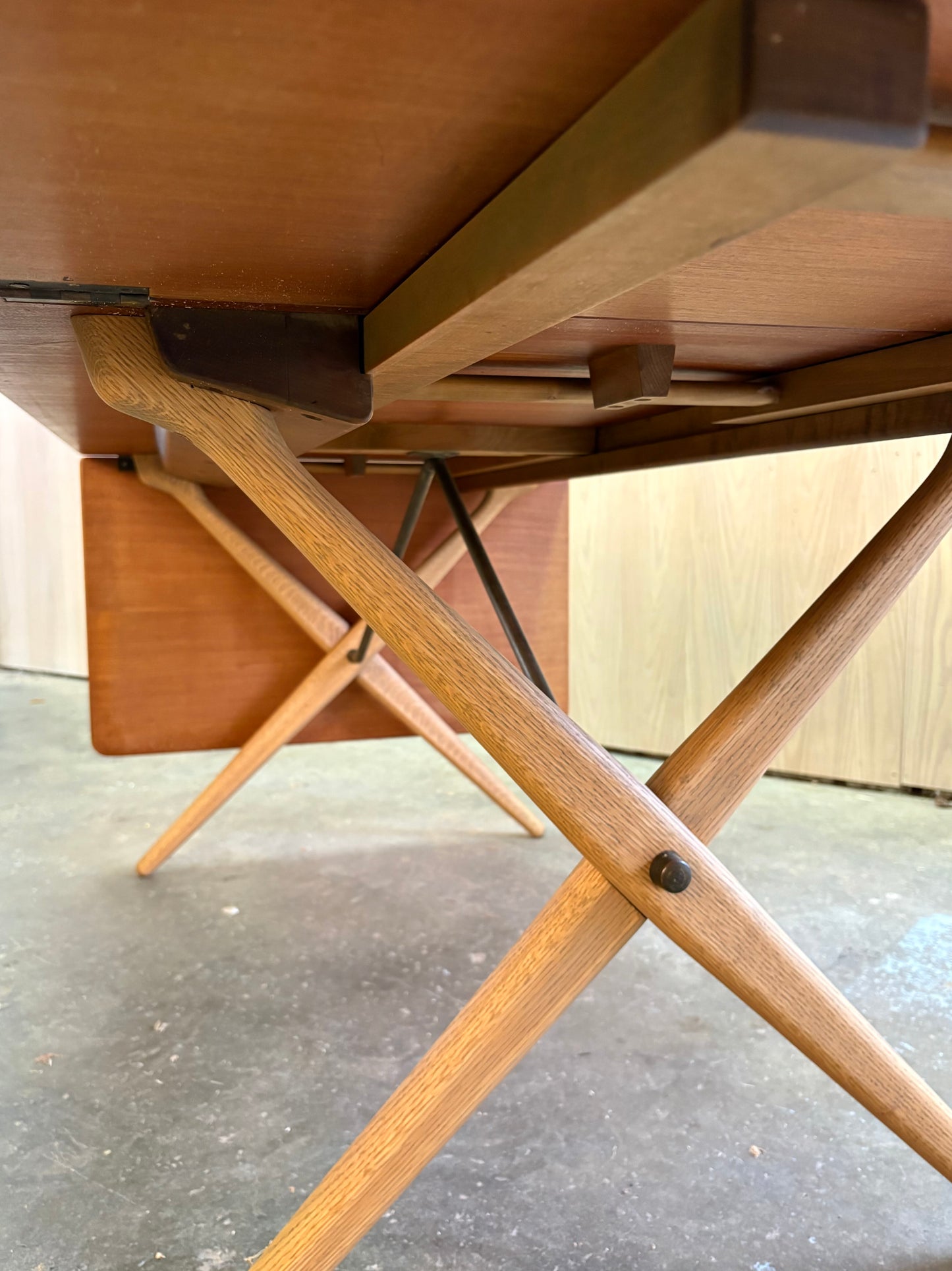 1960s Danish Teak and Oak AT-309 Dining Table by Hans Wegner for Andreas Tuck