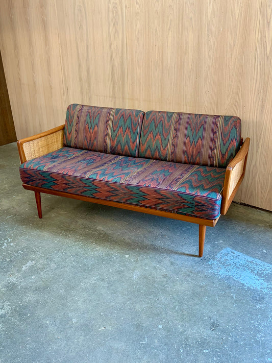 1960s Danish Teak and Rattan FD451 Sofa  Day Bed by Peter Hvidt
