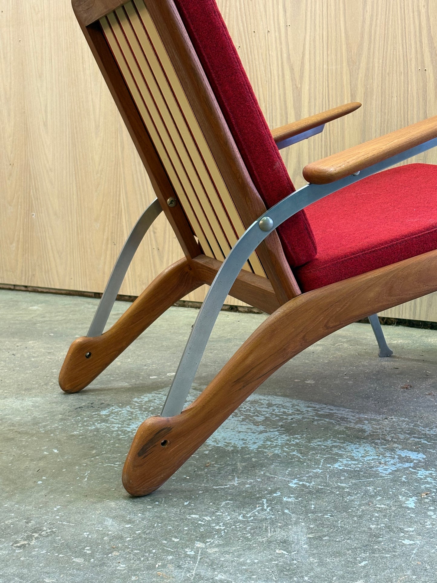 1960s Danish Teak and Steel Lounge Chair by Arne Hovmand-Olsen