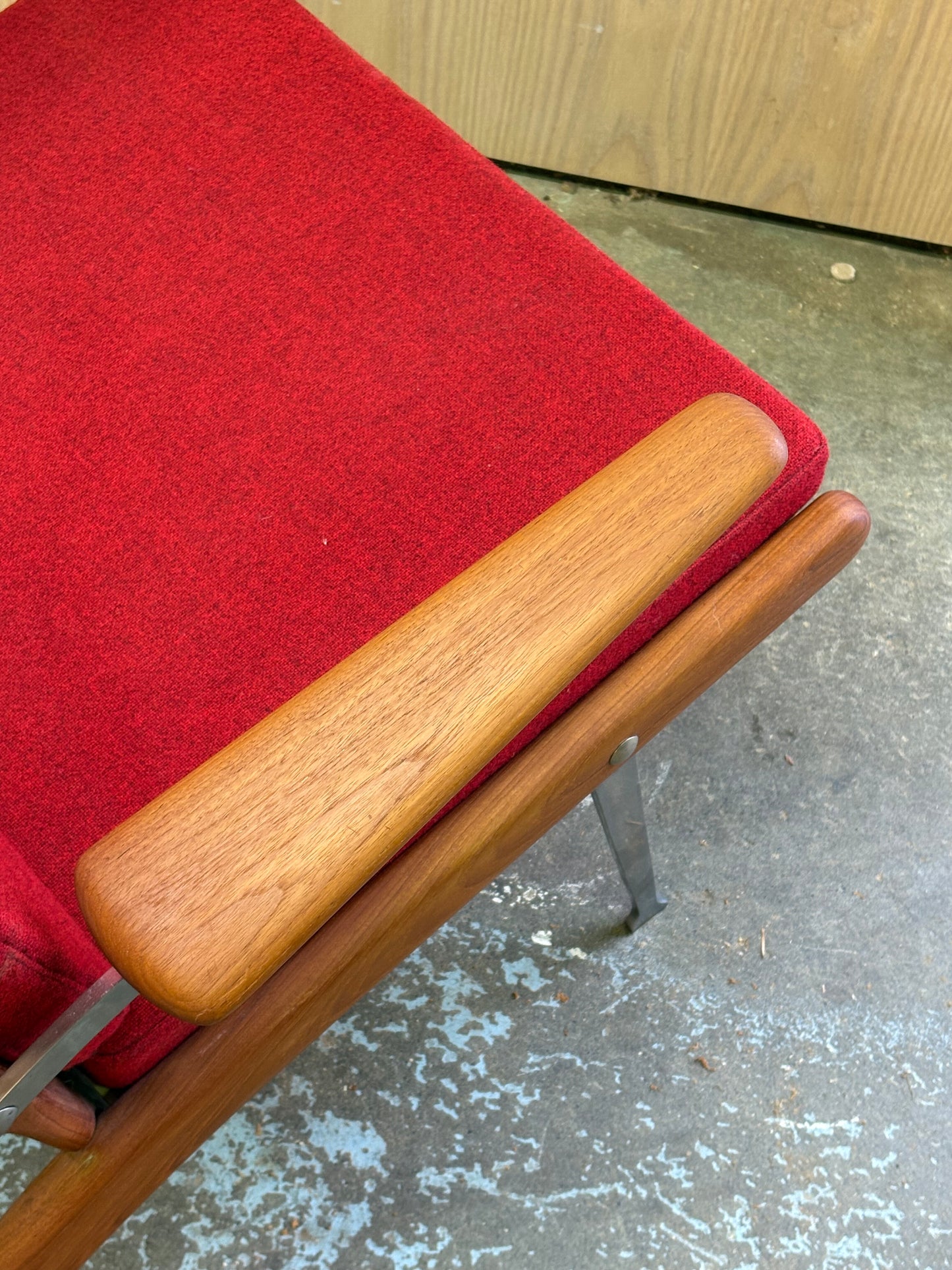 1960s Danish Teak and Steel Lounge Chair by Arne Hovmand-Olsen