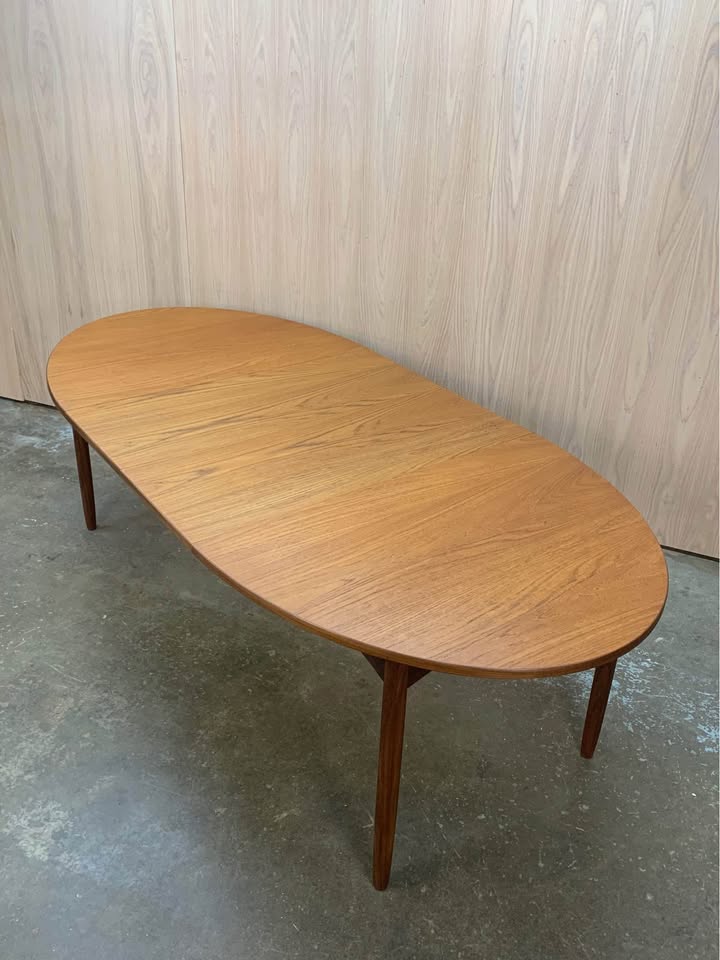 1960s Mid Century Teak Oval Dining Table