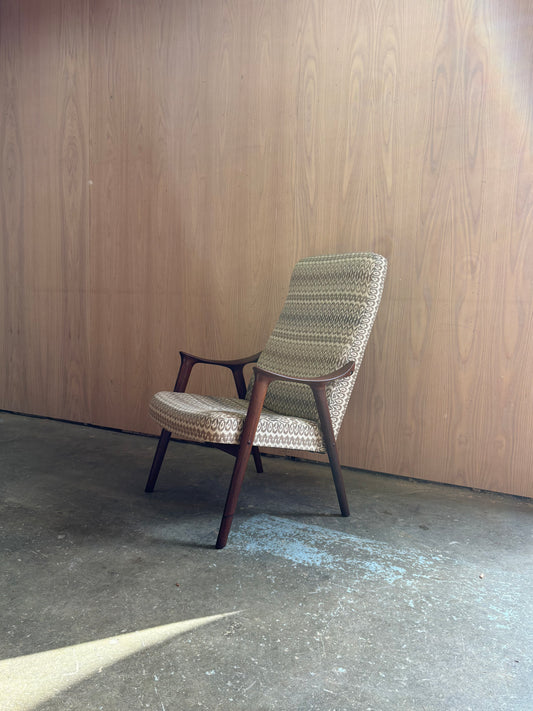 1960s Norwegian High Back Lounge Chair by Rastad & Relling