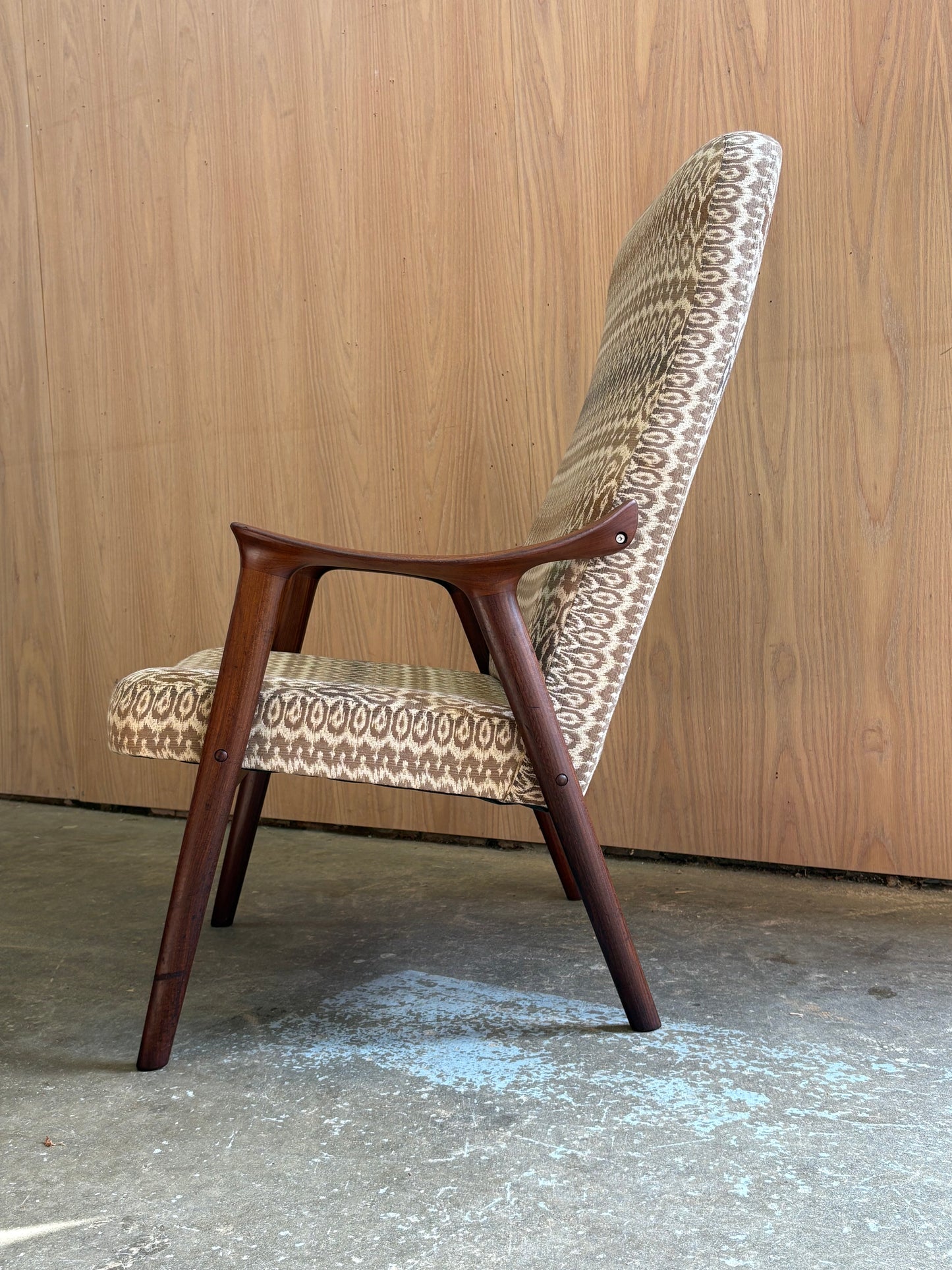1960s Norwegian High Back Lounge Chair by Rastad & Relling