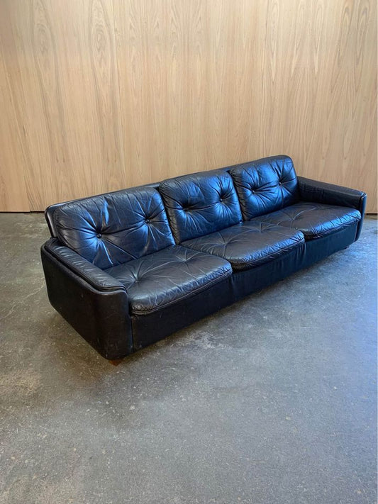 1960s Norwegian Rosewood and Leather Sofa