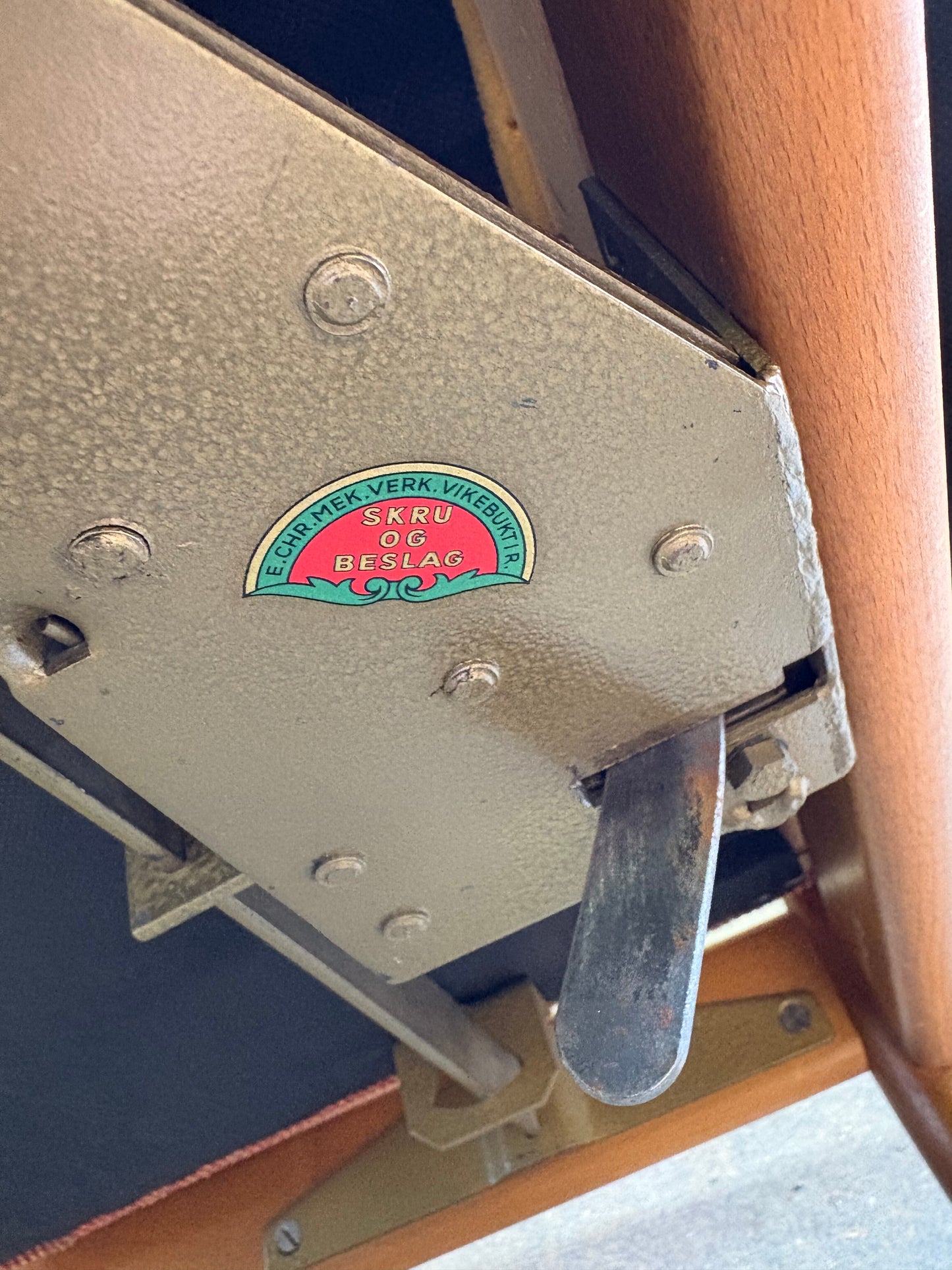 1960s Norwegian Teak and Beech High Back Reclining Chair and Ottoman