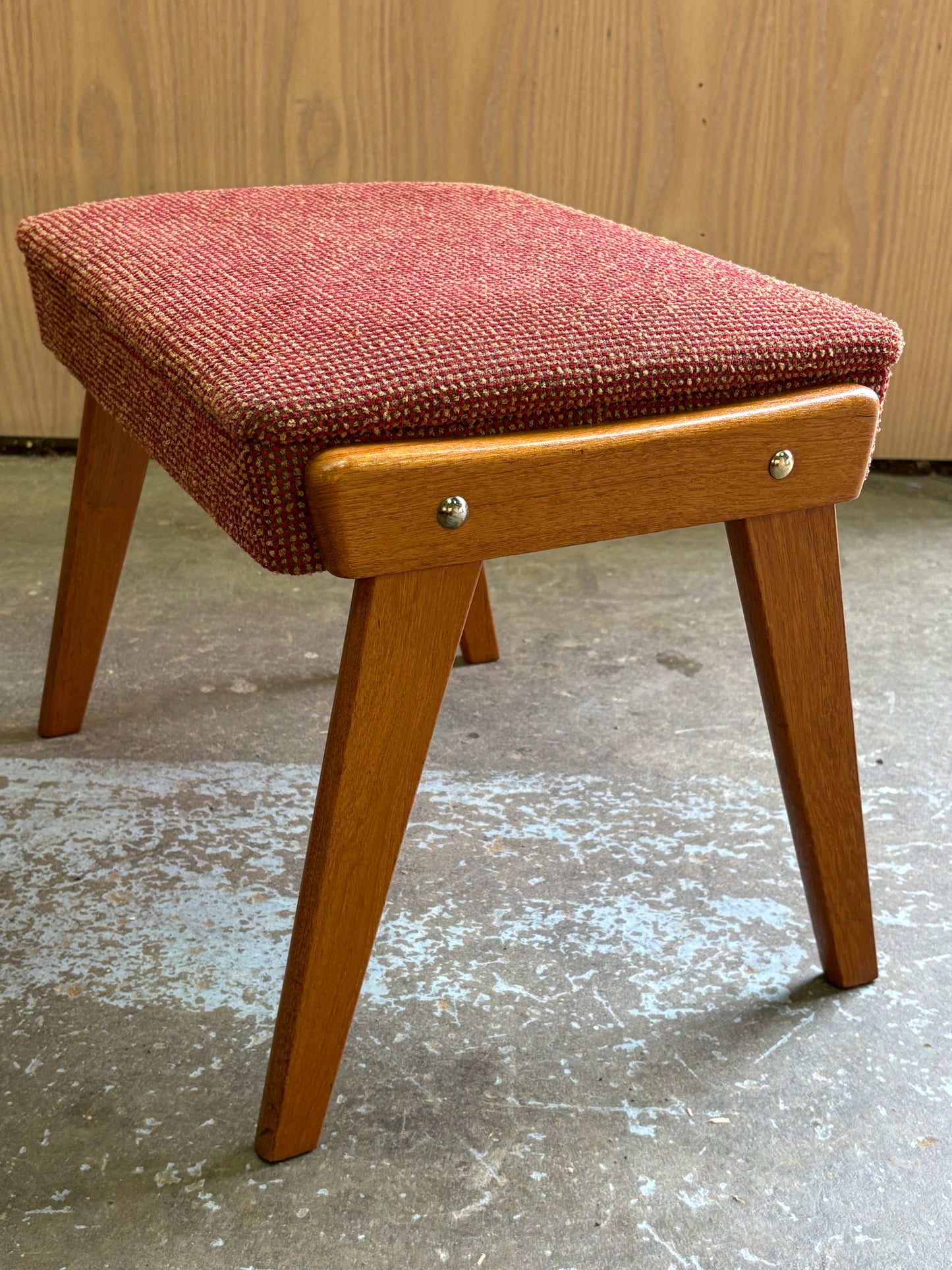 1960s Norwegian Teak and Beech High Back Reclining Chair and Ottoman