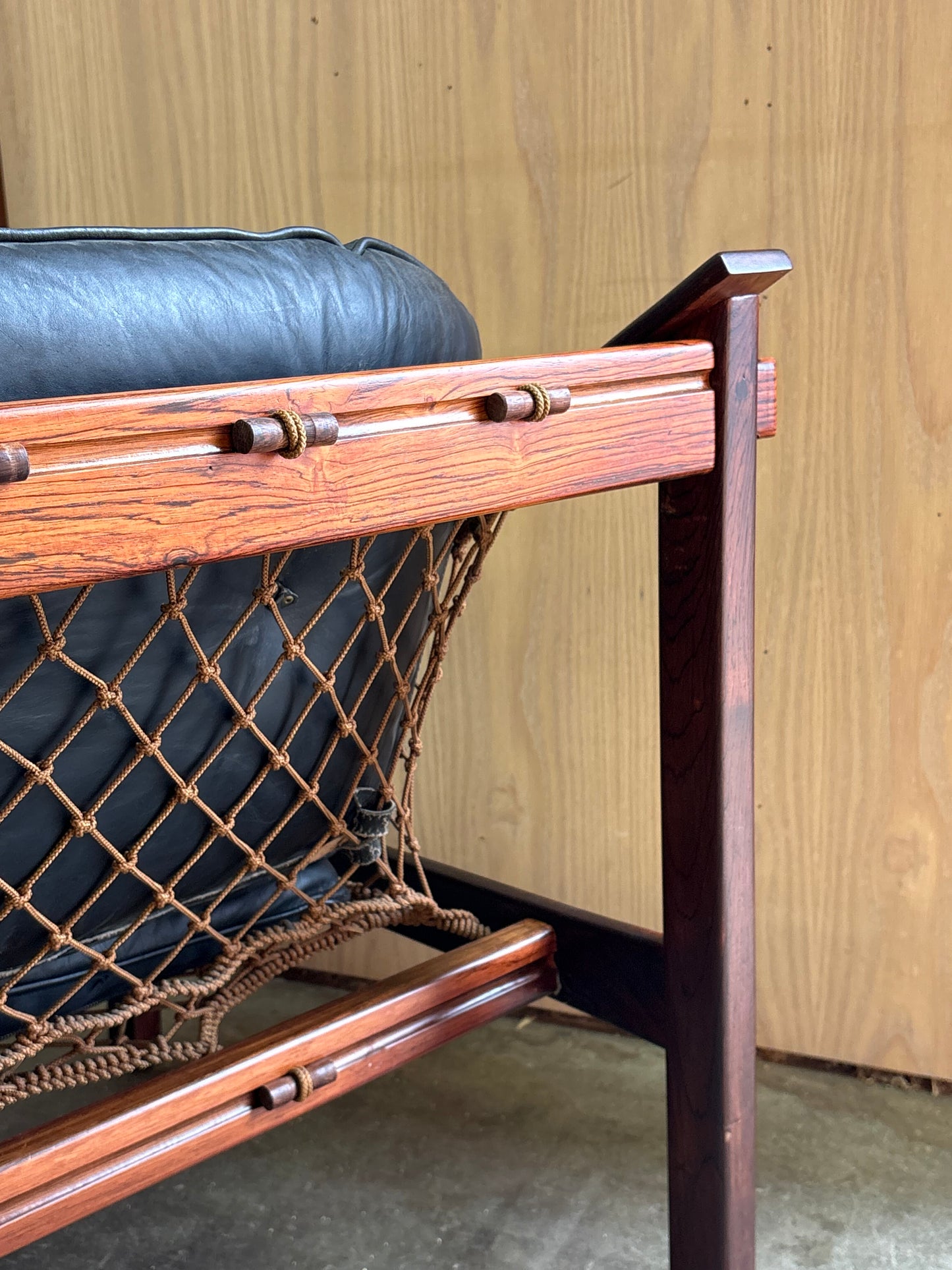 1960s Brazilian Rosewood and Leather Amazonas Sofa by Jean Gillon