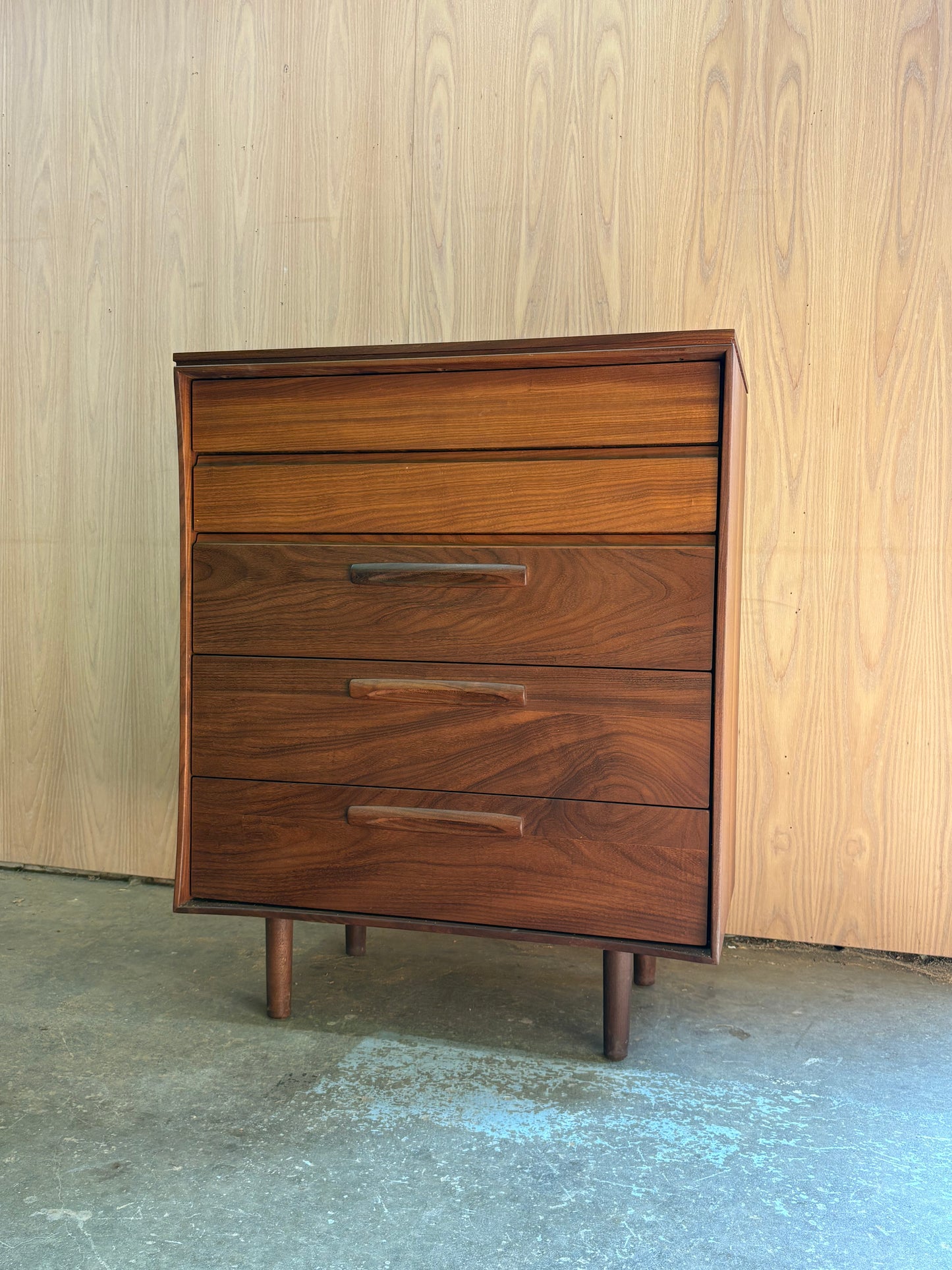 1960s Solid Afromosia Highboy Dresser by Jan Kuypers for Imperial