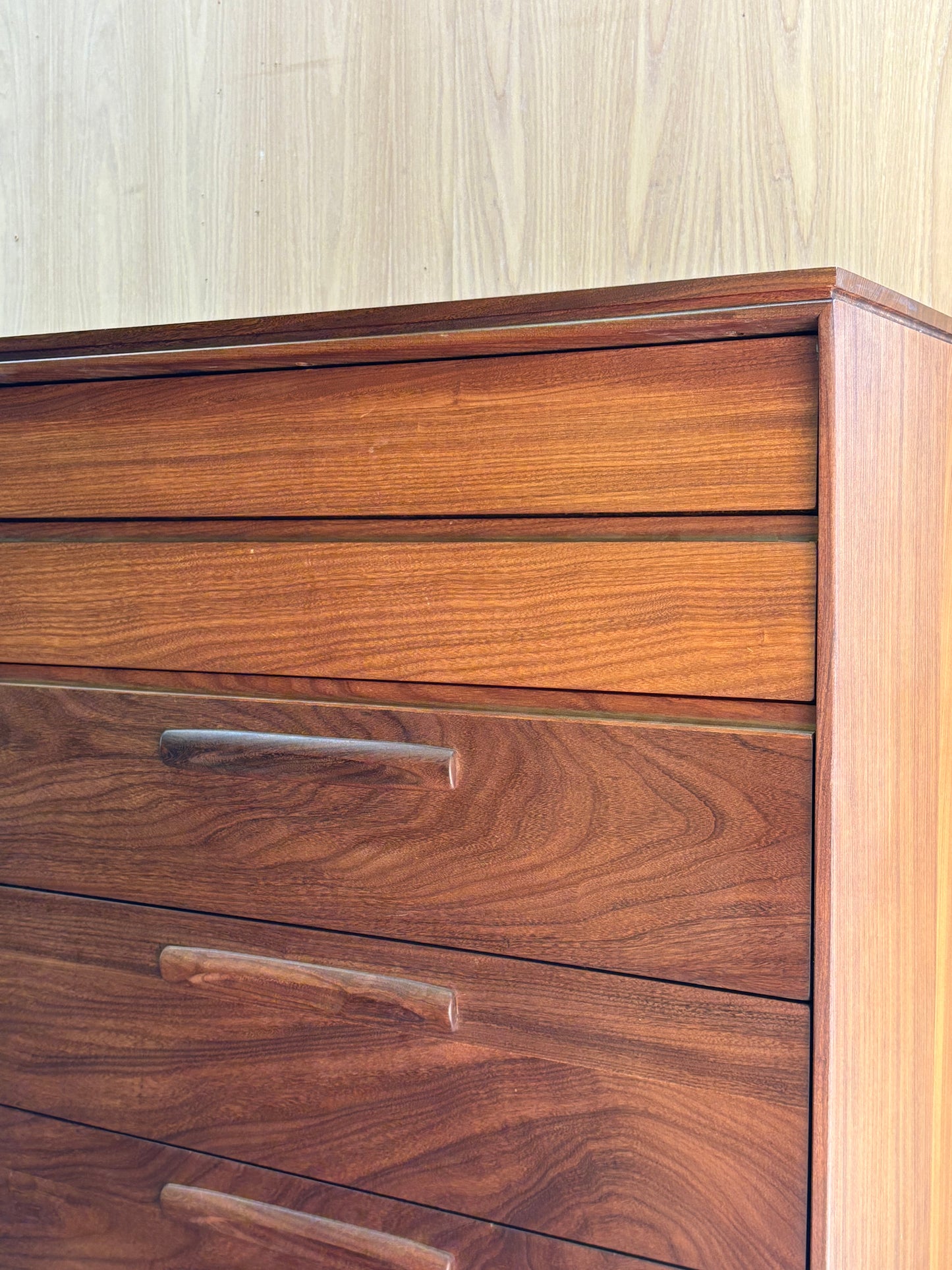 1960s Solid Afromosia Highboy Dresser by Jan Kuypers for Imperial