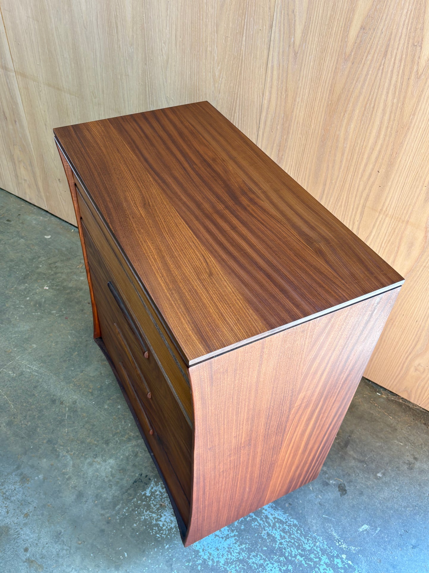 1960s Solid Afromosia Highboy Dresser by Jan Kuypers for Imperial