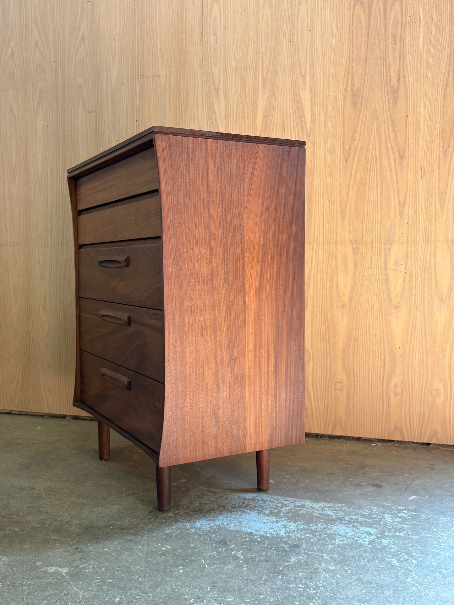1960s Solid Afromosia Highboy Dresser by Jan Kuypers for Imperial