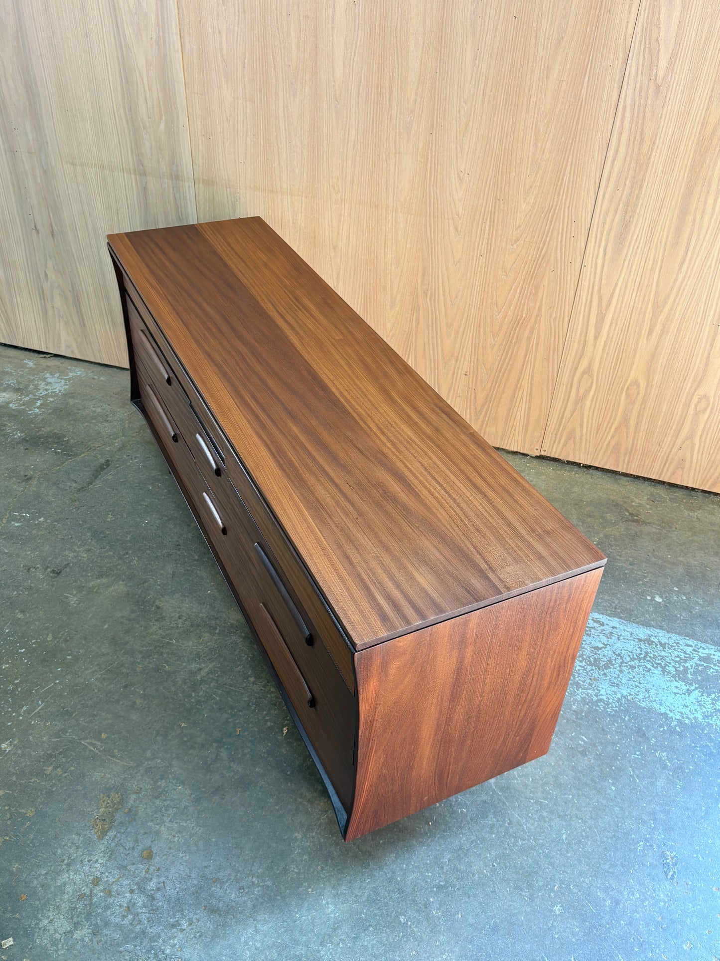 1960s Solid Afromosia Nine-Drawer Dresser by Jan Kuypers for Imperial