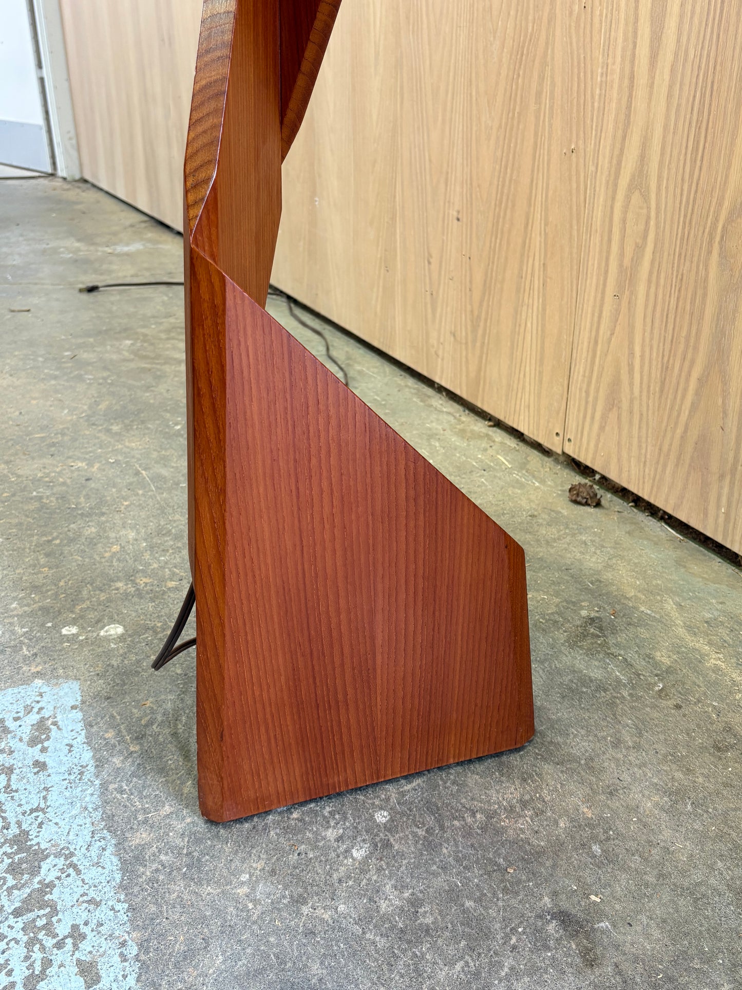 1960s Solid Teak Architectural Floor Lamp