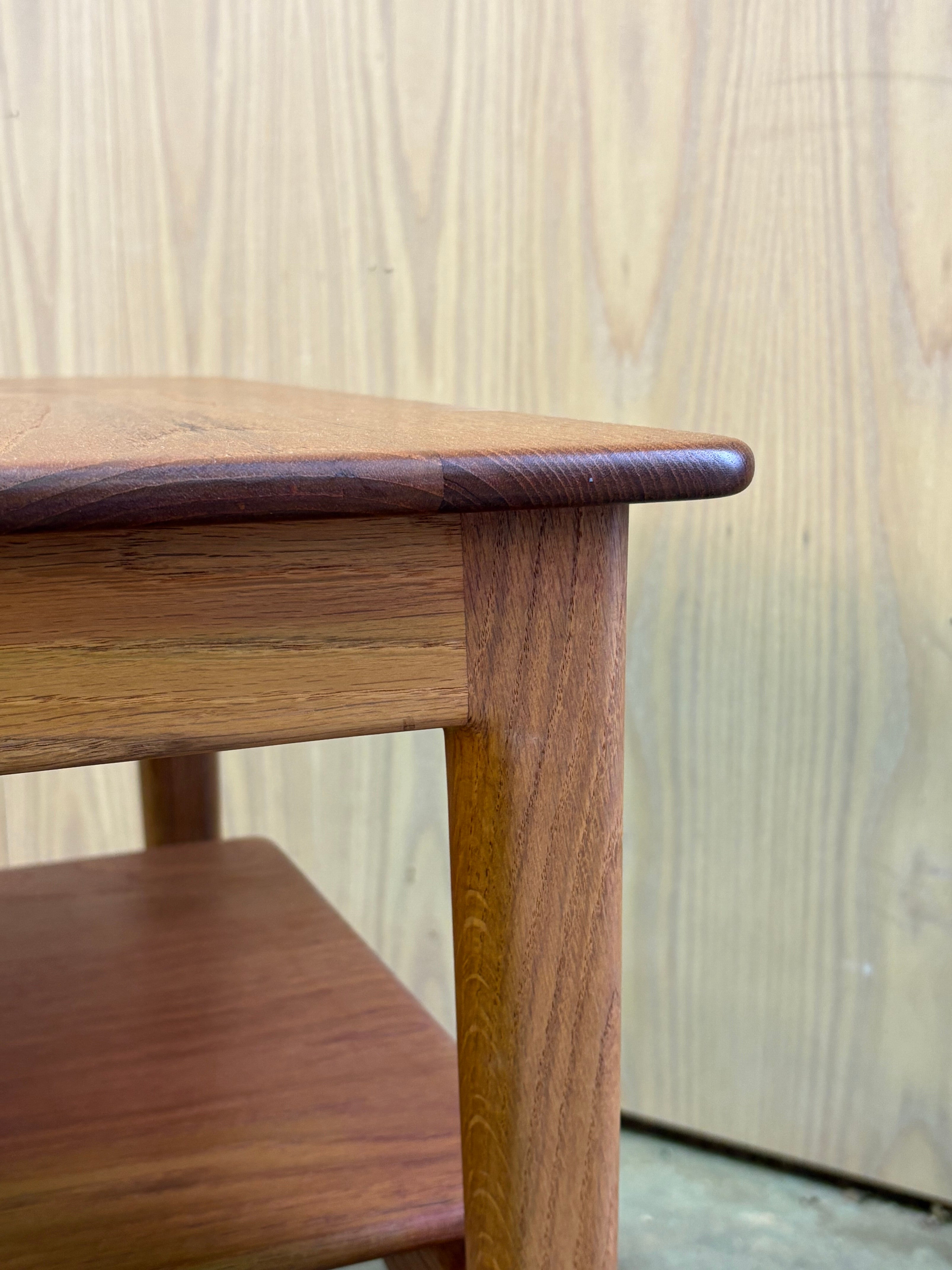 1960s Solid Teak & Oak Side Table by Hans J. Wegner for Johannes