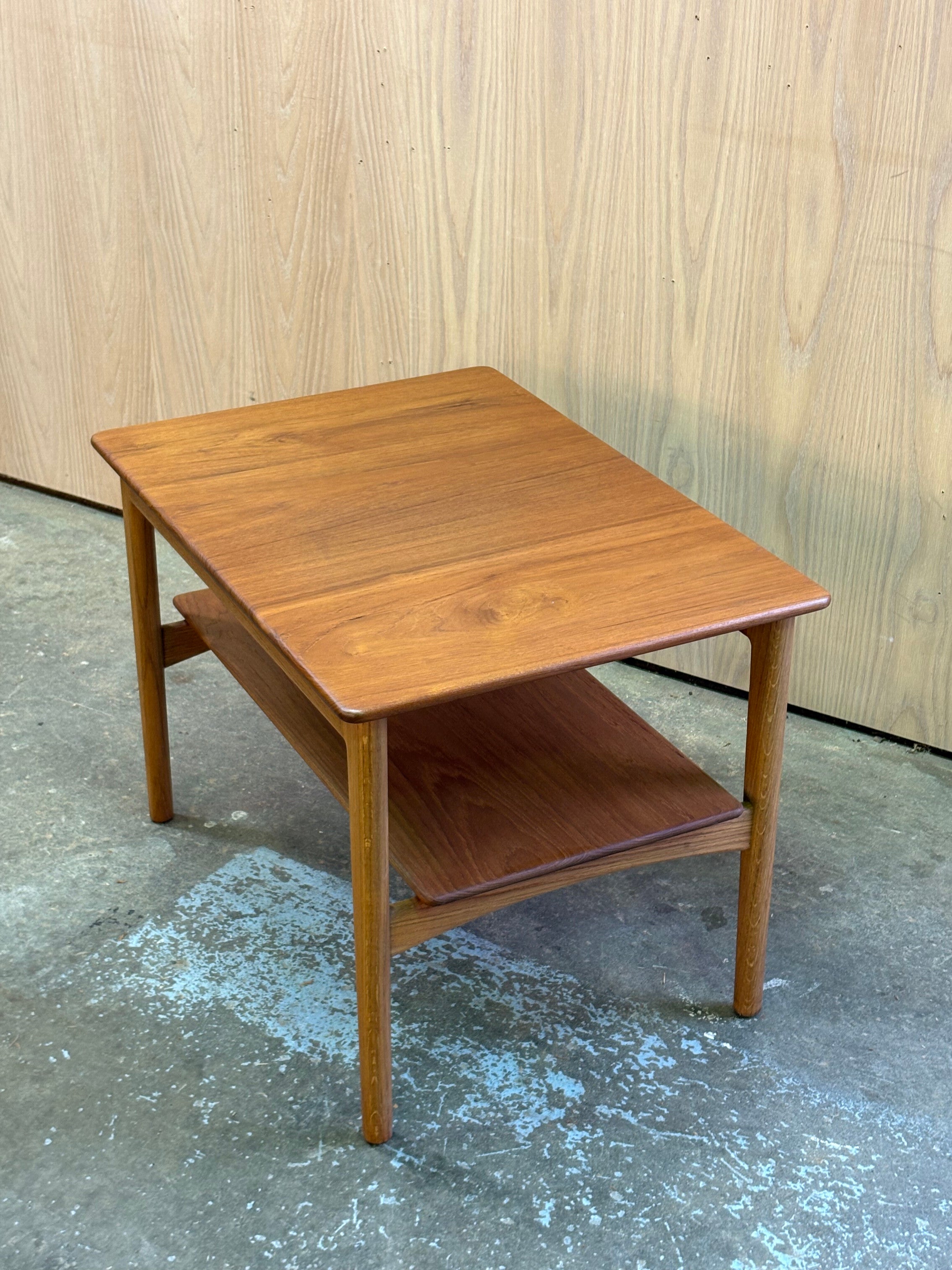 1960s Solid Teak & Oak Side Table by Hans J. Wegner for Johannes