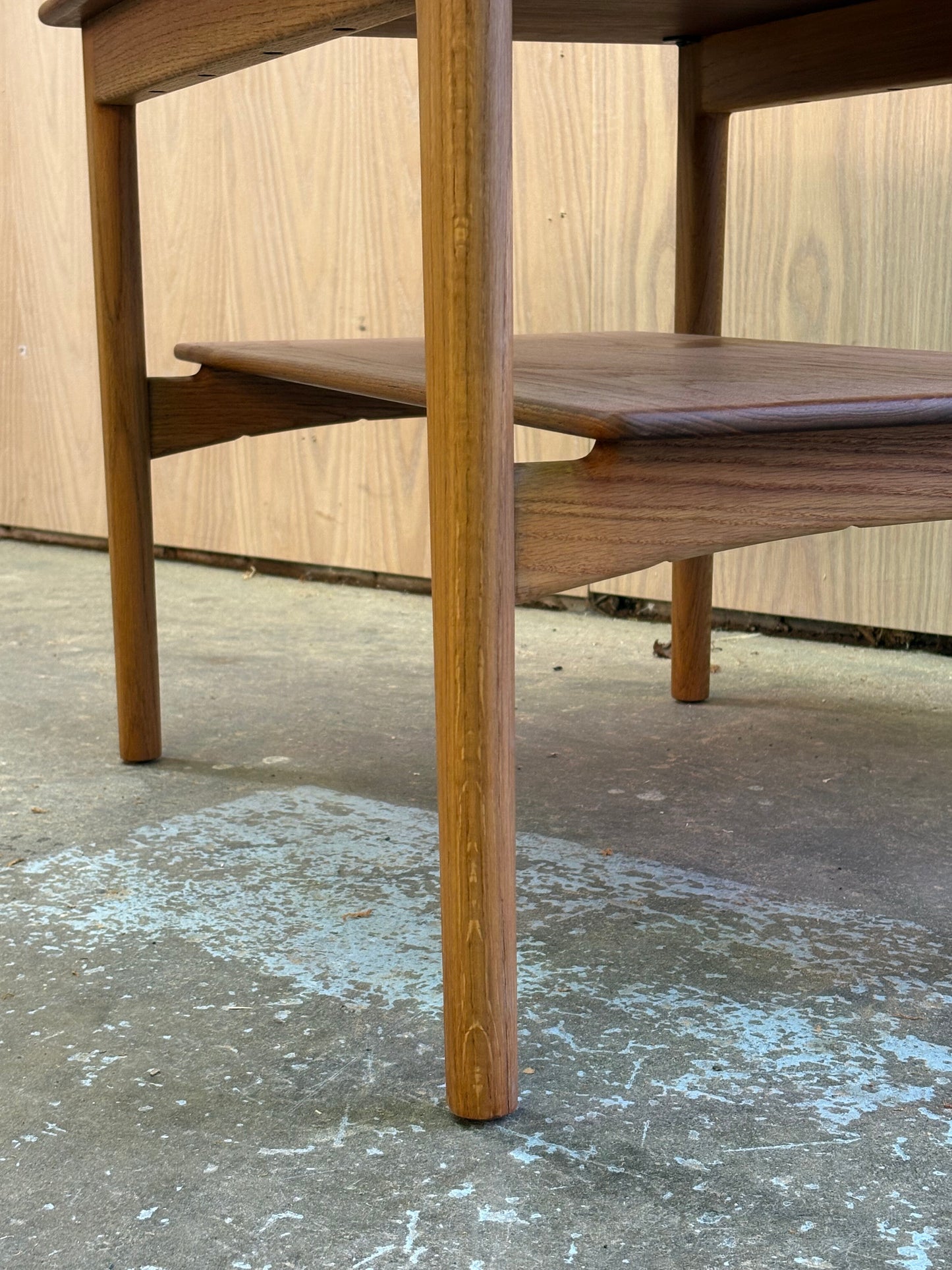 1960s Solid Teak & Oak Side Table by Hans J. Wegner for Johannes Hansen — Model JH566A