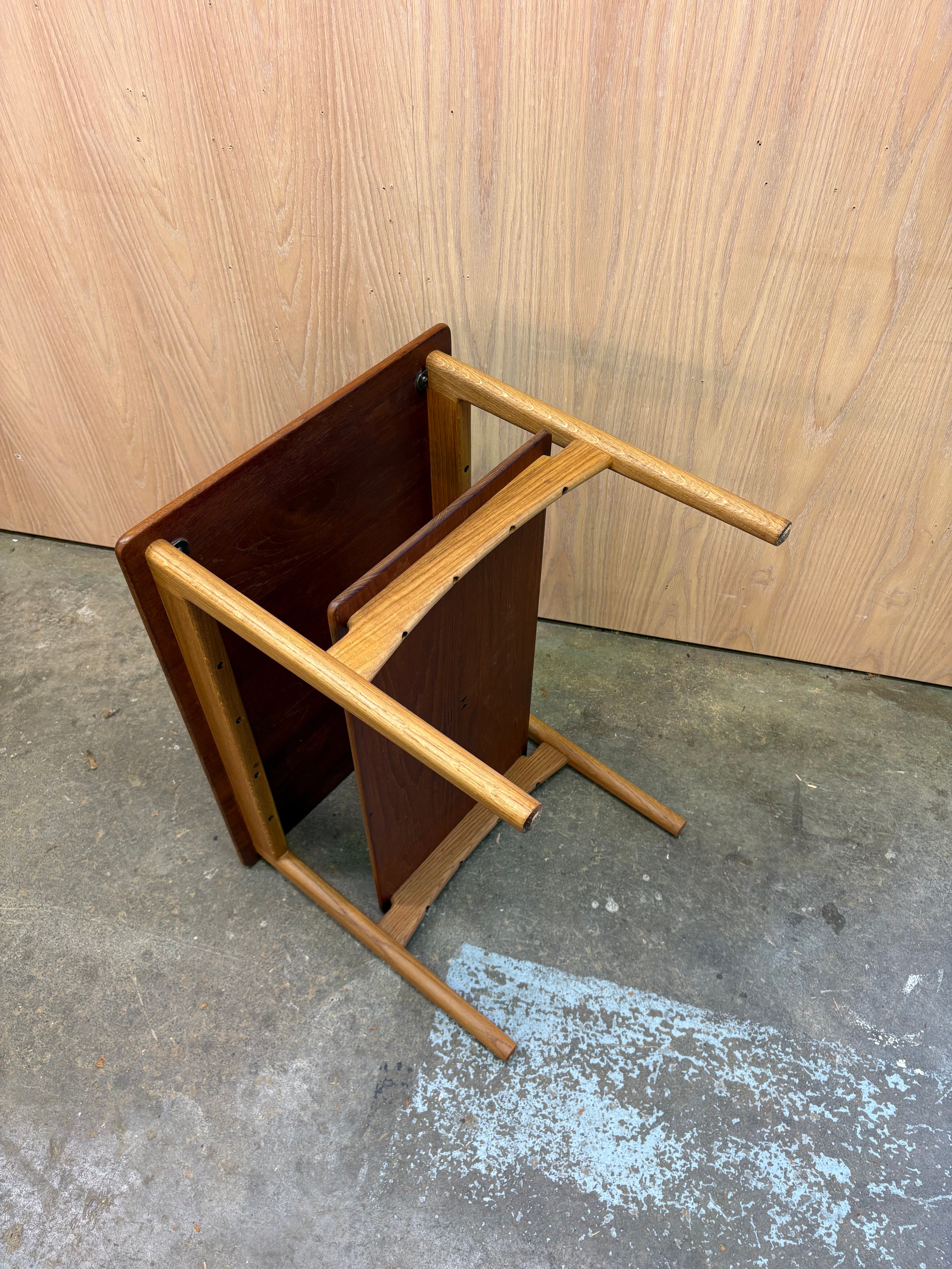 1960s Solid Teak & Oak Side Table by Hans J. Wegner for Johannes