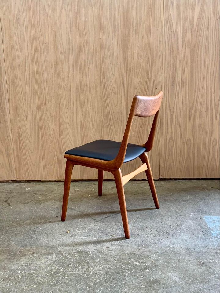 1960s Teak and Leather Dining Chairs by Alfred Christensen