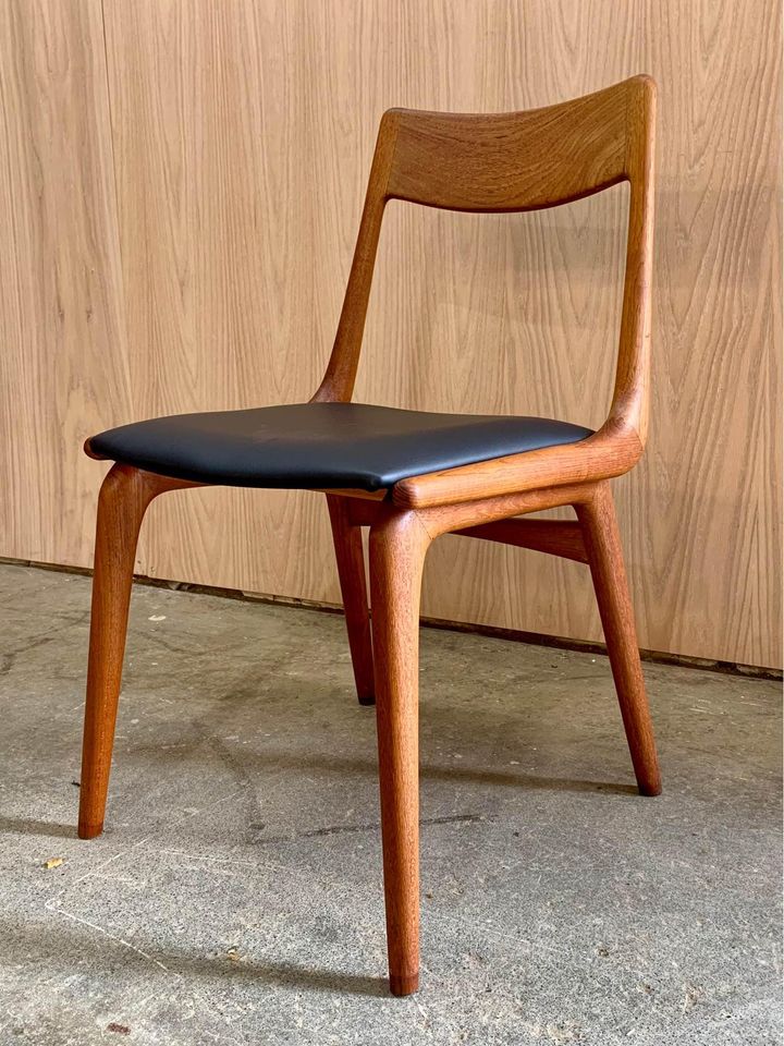 1960s Teak and Leather Dining Chairs by Alfred Christensen