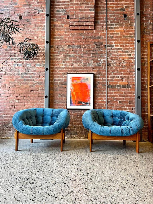 1970's Canadian Teak Tub Lounge Chairs by Huber & Co