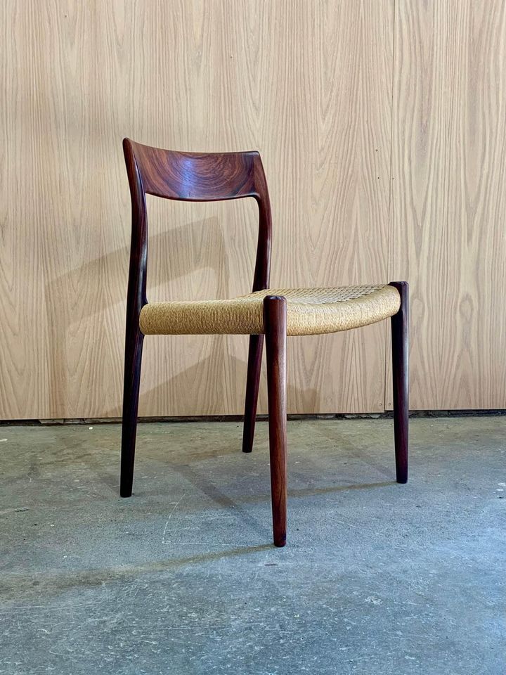 1970s Danish Rosewood Dining Chairs by Niels Møller Model 77