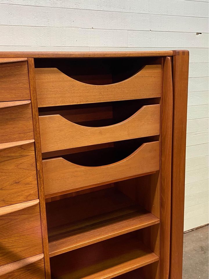 1970s Danish Teak Armoire Dresser