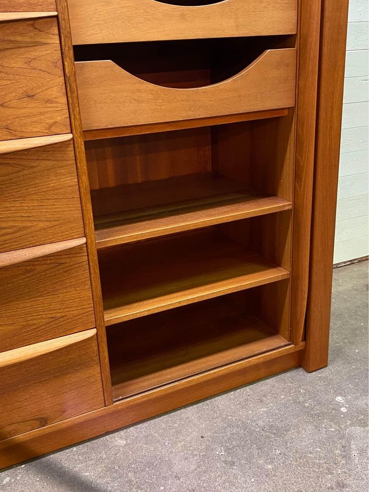 1970s Danish Teak Armoire Dresser