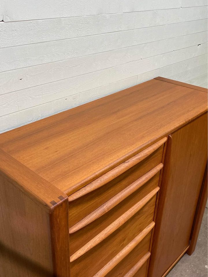 1970s Danish Teak Armoire Dresser