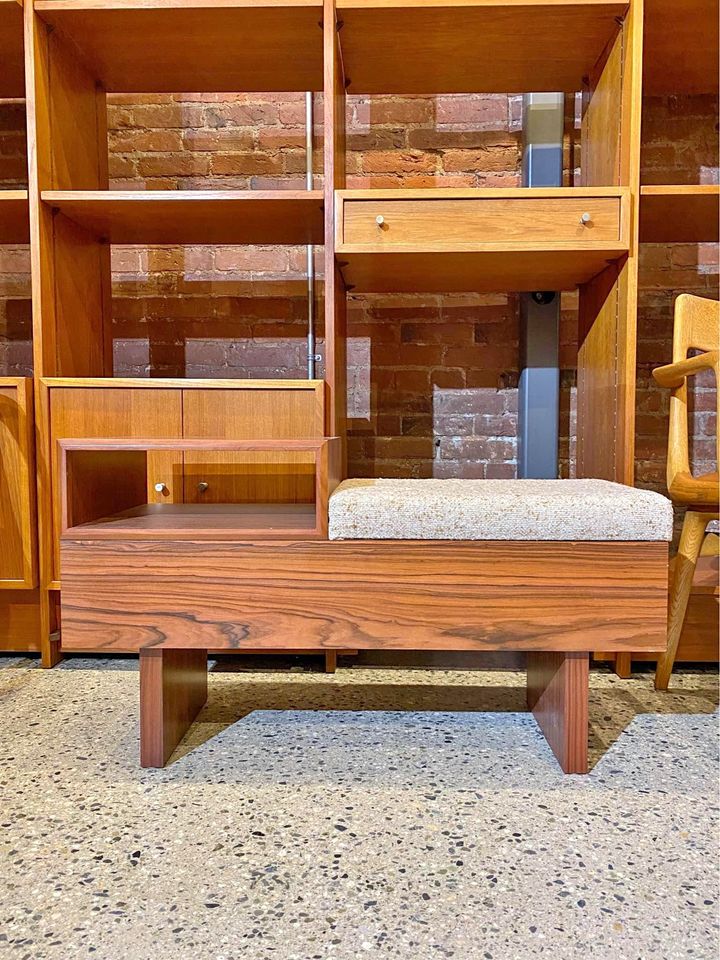 1970s Mid Century Entrance Bench with Storage