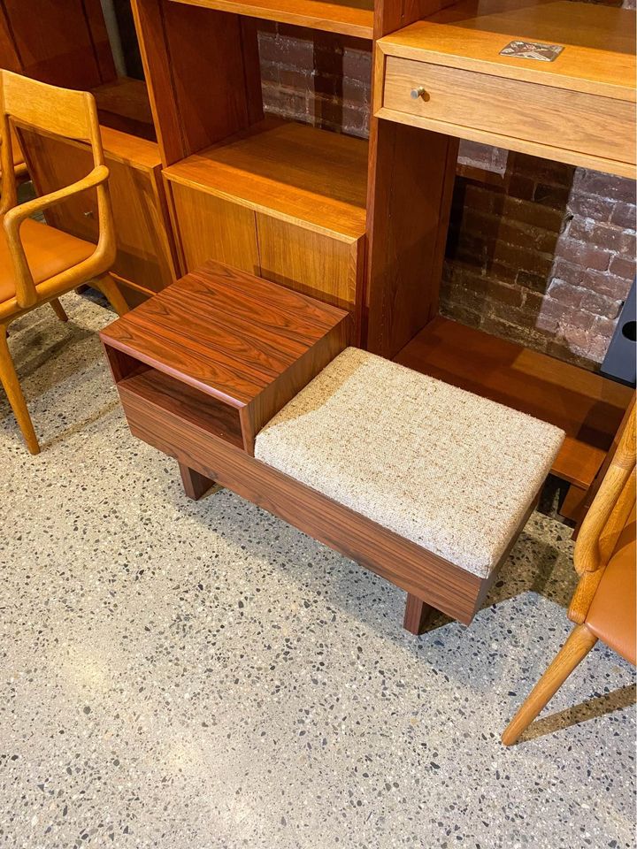 1970s Mid Century Entrance Bench with Storage