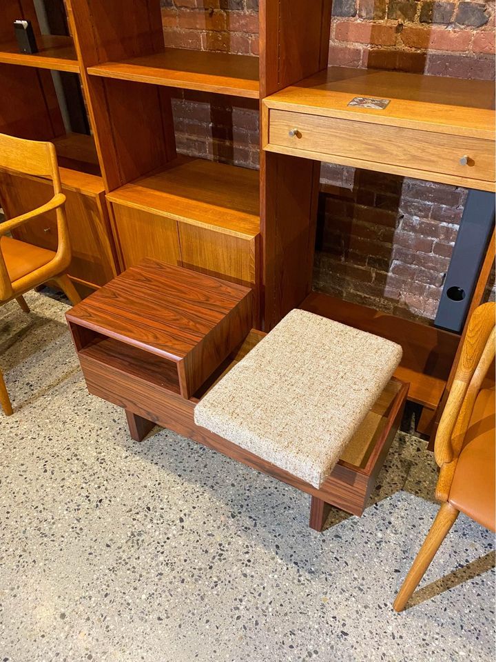 1970s Mid Century Entrance Bench with Storage