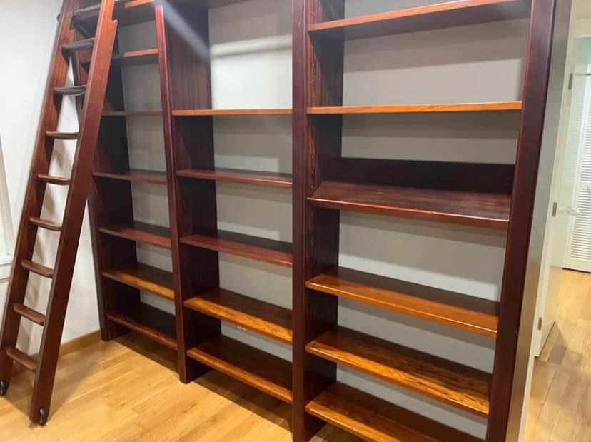 1970s Norwegian Rosewood and Mahogany Bookcase Library