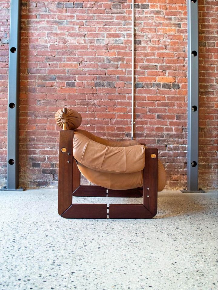 1970s Percival Lafer “MP-97” Chair in Wood and Leather