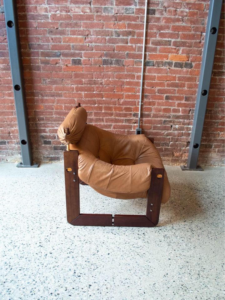 1970s Percival Lafer “MP-97” Chair in Wood and Leather