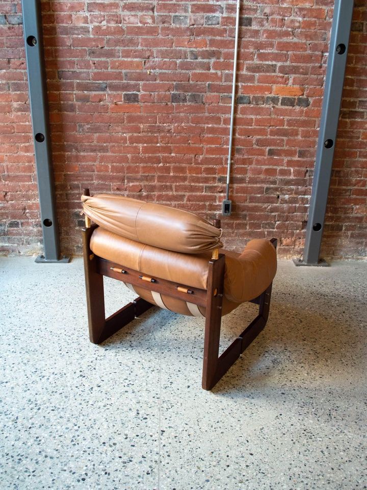 1970s Percival Lafer “MP-97” Chair in Wood and Leather