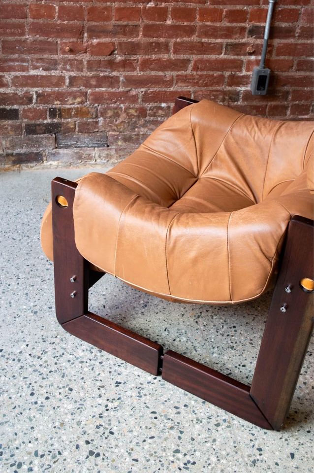 1970s Percival Lafer “MP-97” Chair in Wood and Leather