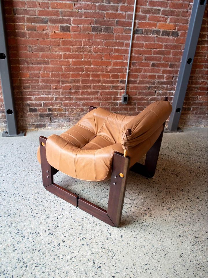 1970s Percival Lafer “MP-97” Chair in Wood and Leather