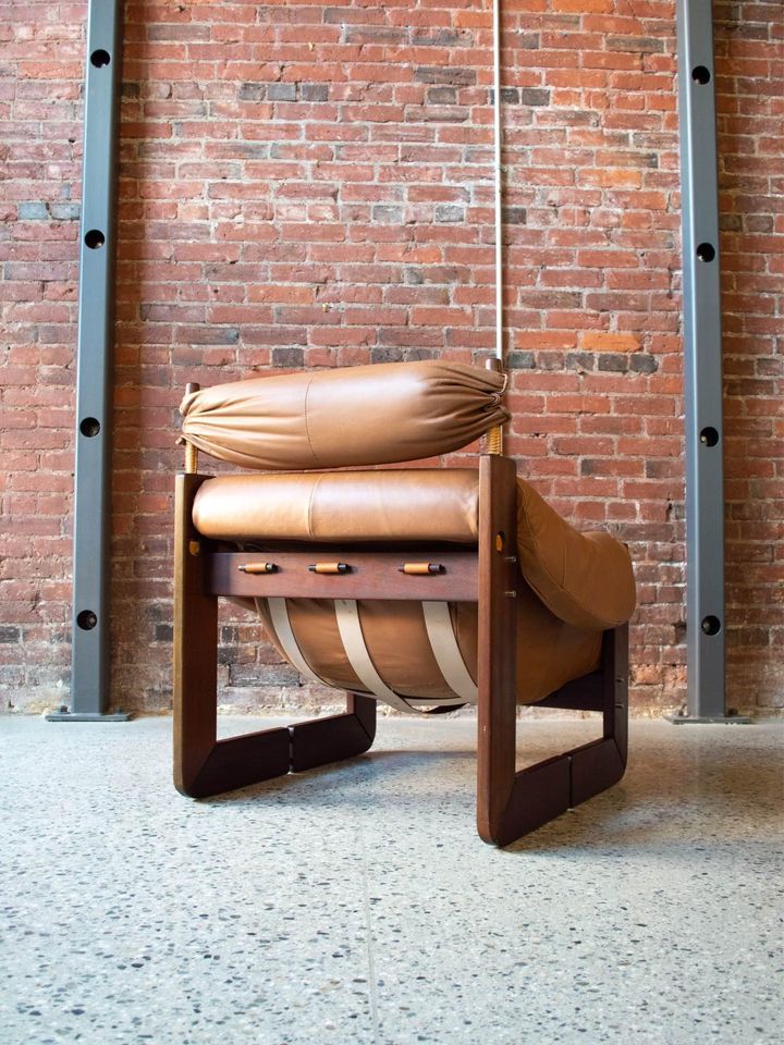 1970s Percival Lafer “MP-97” Chair in Wood and Leather